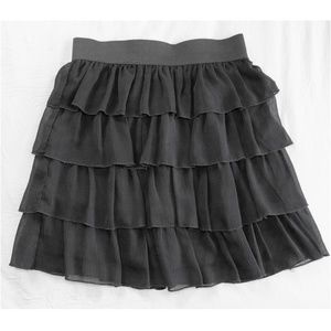 Black Layered Mini skirt